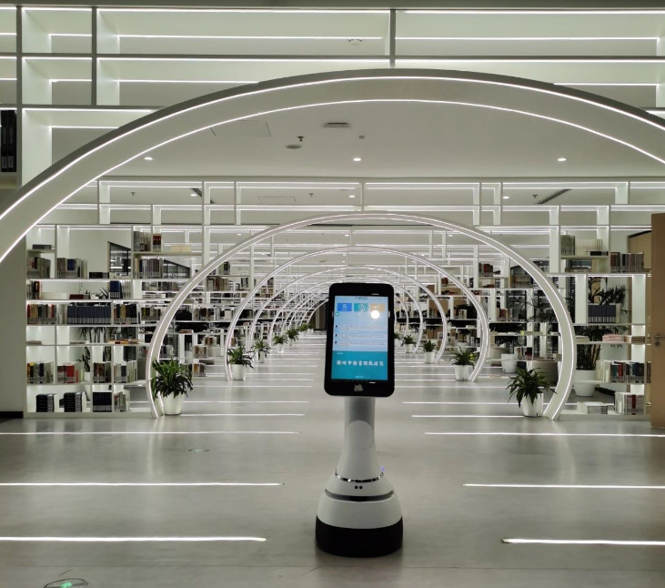 Alpha Robotics Jupiter AI service robot, your smart tour guide and book consultant
